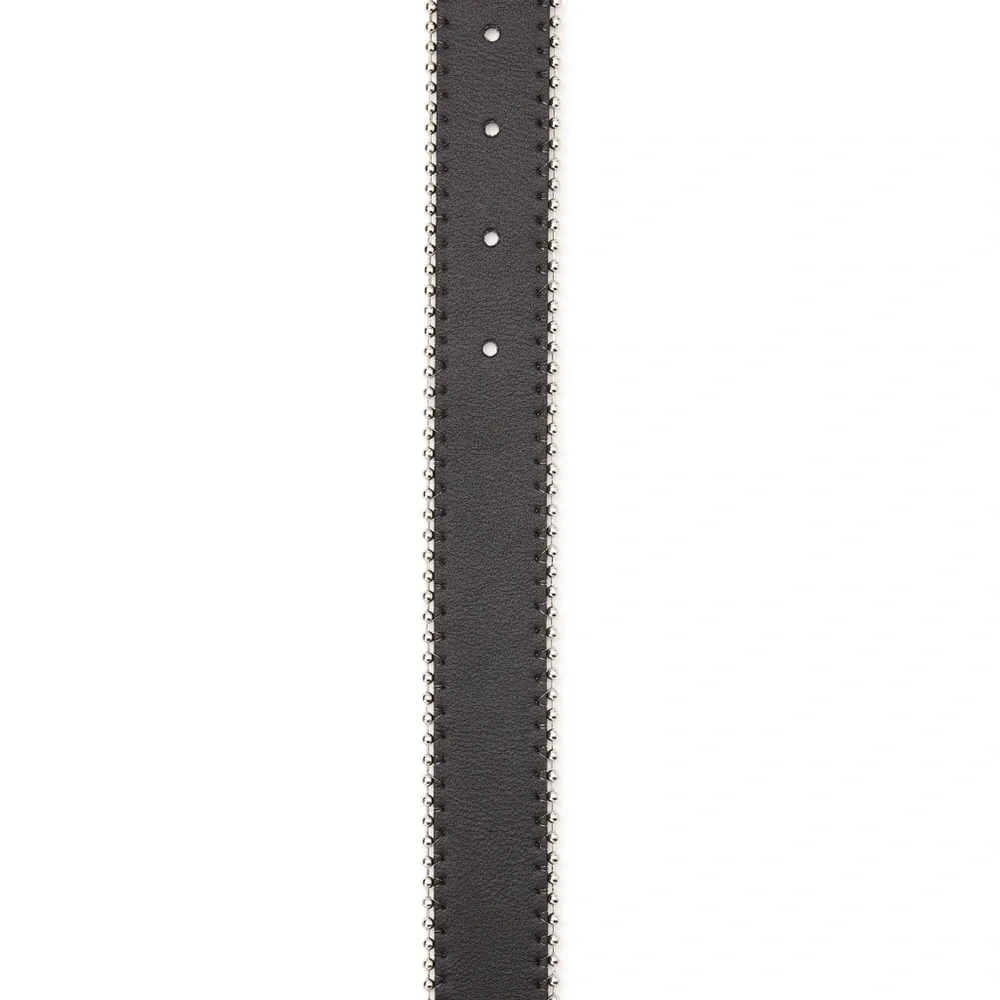 NWT - Black Belt with Silver Ball Chain Edge. - Picture 3 of 3